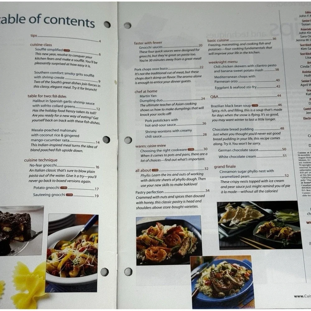 Cuisine at Home Food Magazine Lot of 8 Issues Weeknight Sunday Dinners Easy